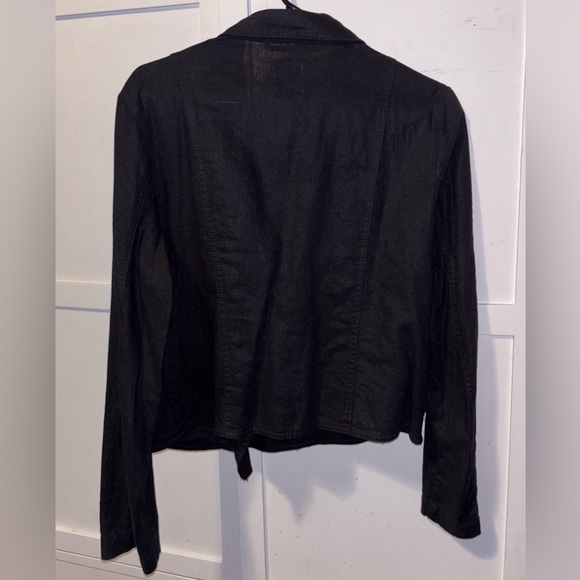 OLD NAVY BLACK LINEN BLAZER MOTO 🧥 JACKET —
LG. - Picture 8 of 8
